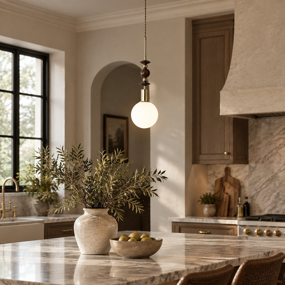 Artisan Wood and Glass Pendant Collection for Dining Room & Living Room