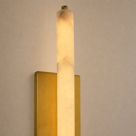 Tricolordeer 25-inch Alabaster Brass Cylindrical Sconce Pair