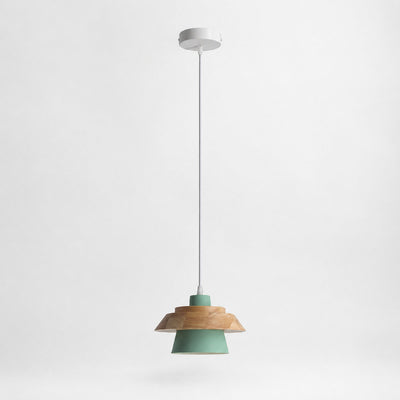 Minimalist Nordic Wood Metal Pendant Light for Dining Room & Living Room