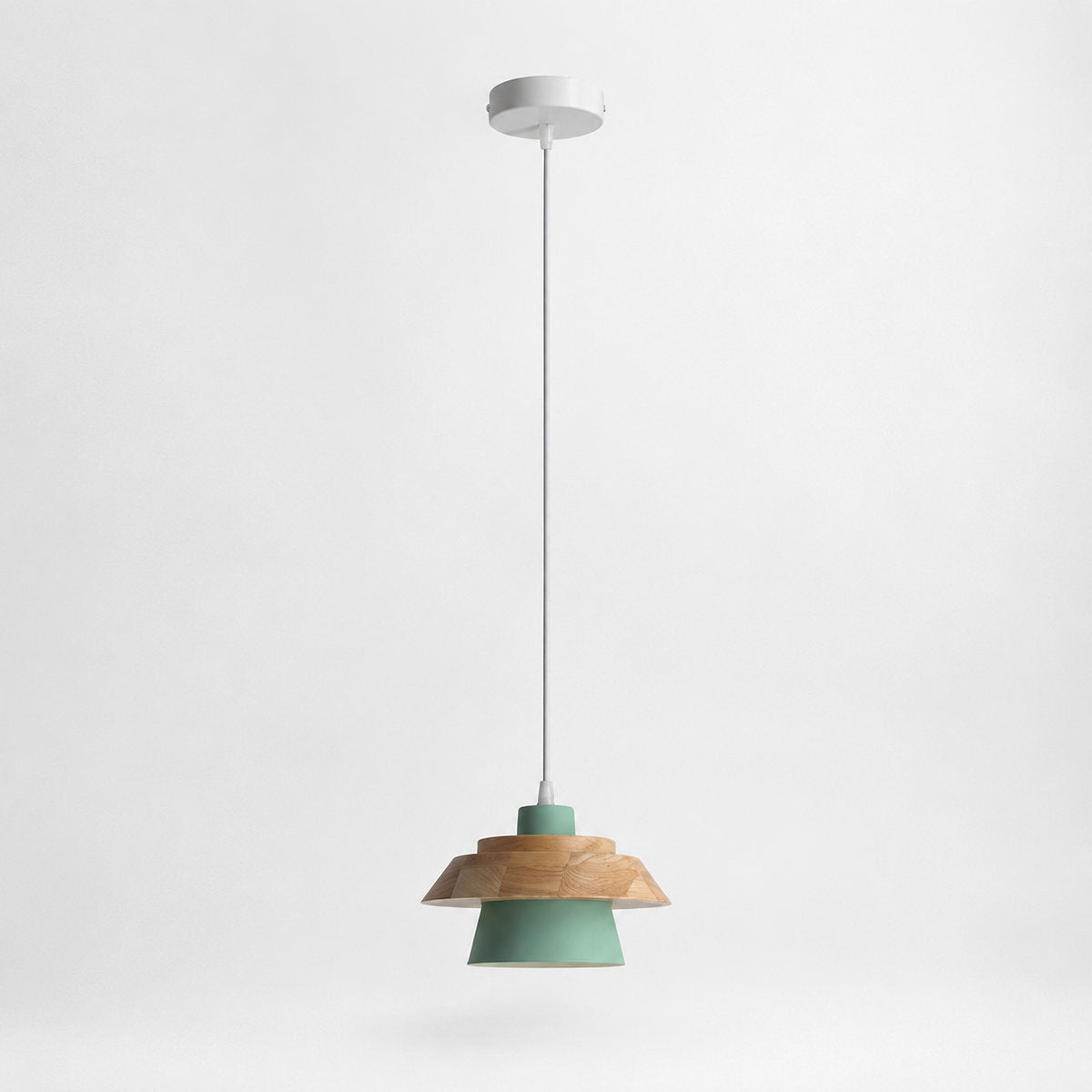 Minimalist Nordic Wood Metal Pendant Light for Dining Room & Living Room