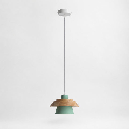 Minimalist Nordic Wood Metal Pendant Light for Dining Room & Living Room