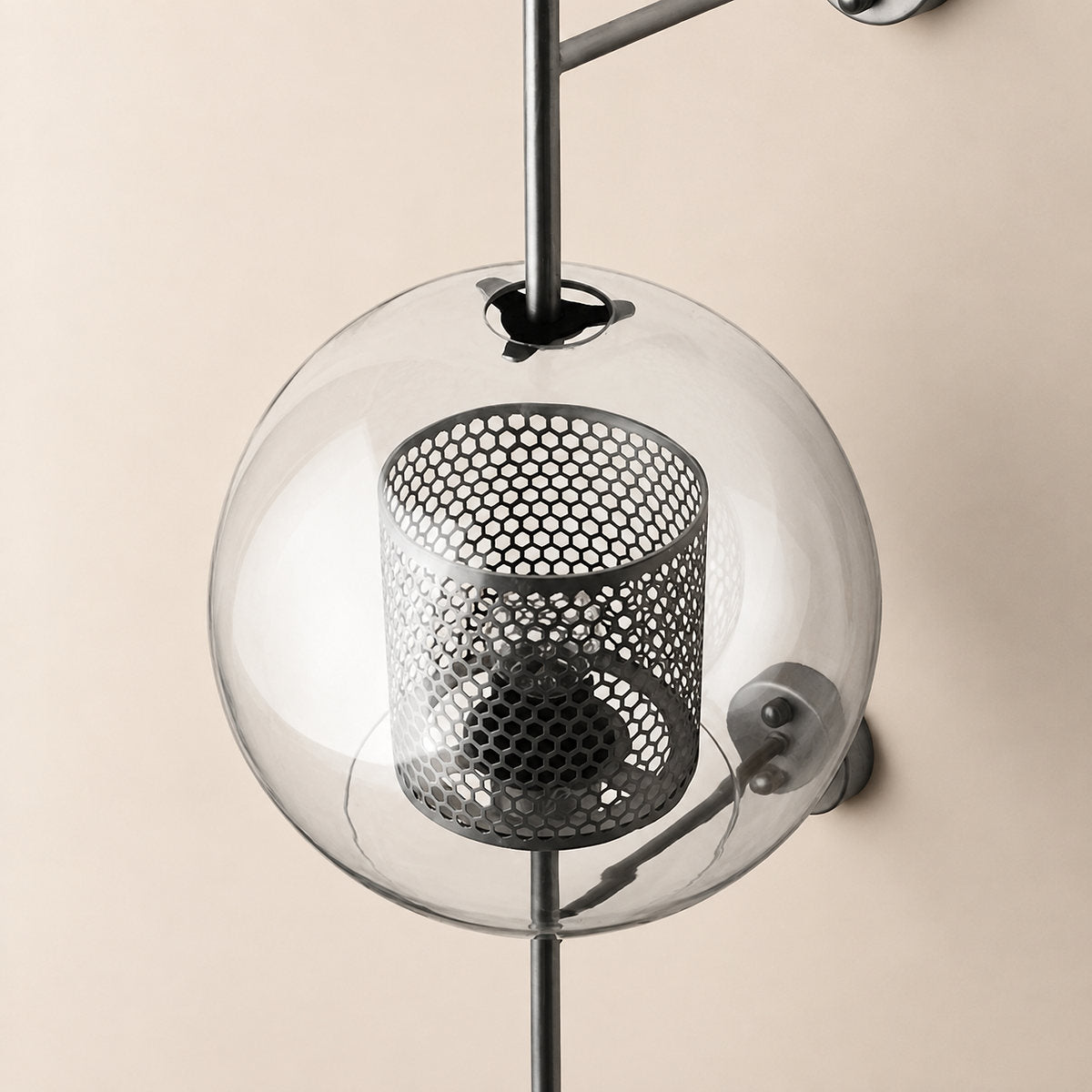 Chiswick Glass Wall Lamp, 5.1~9.8-Inch x H 21.6~30.7-Inch, Copper plating for Living Room & Dining Room