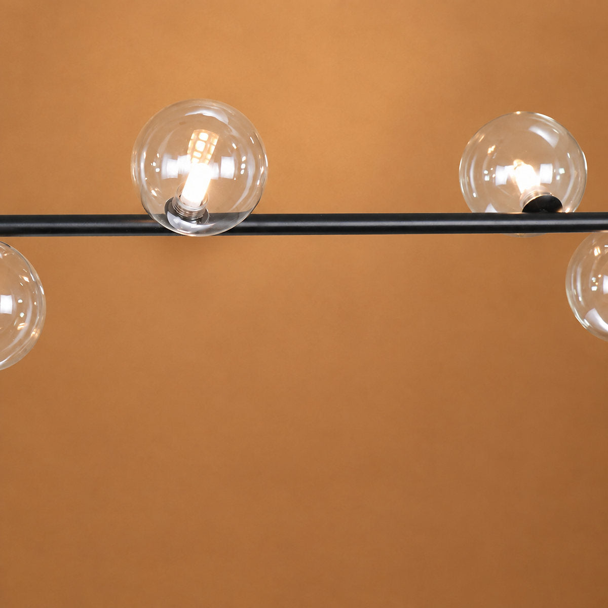 Geometric Linear Glass Sphere Chandelier