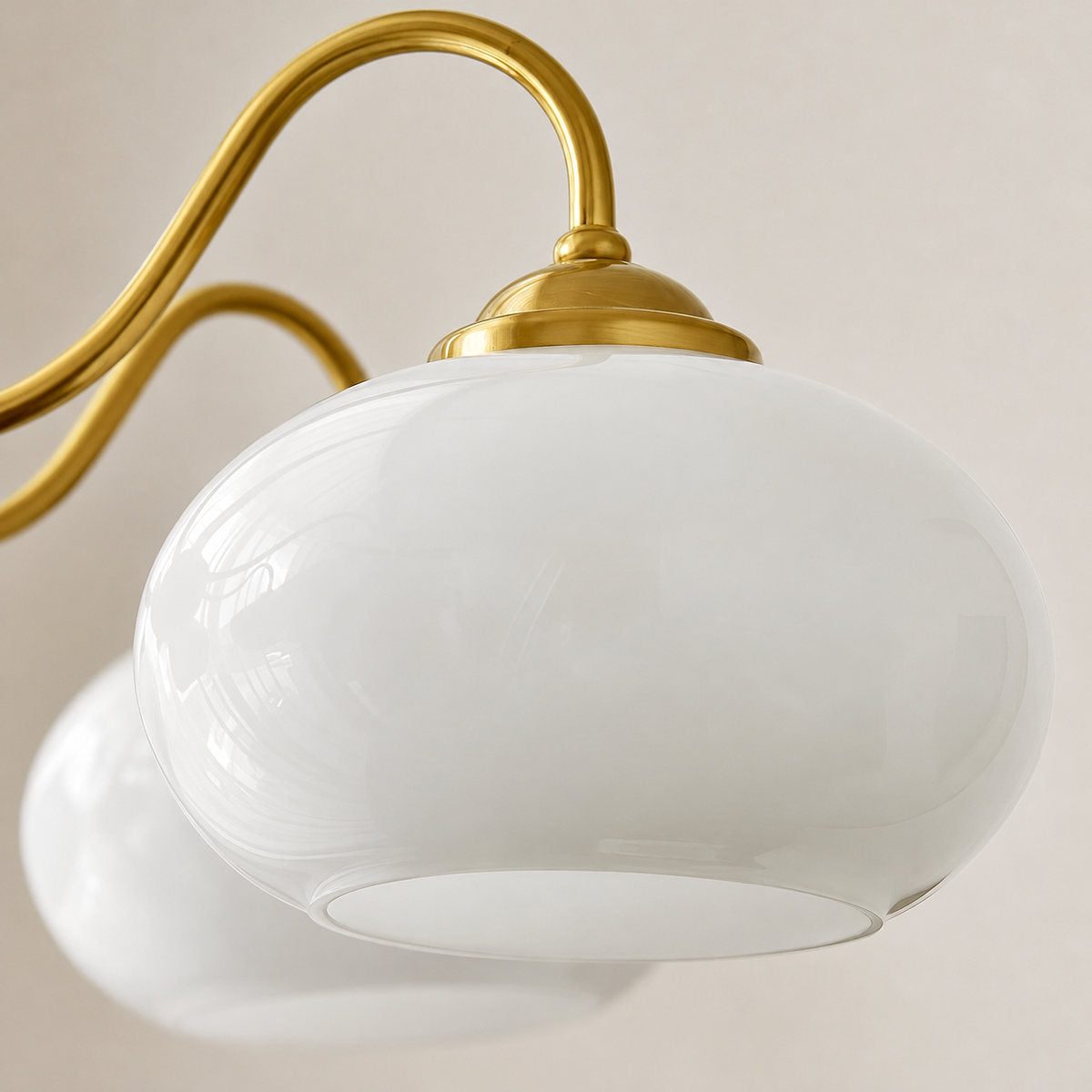 Tricolordeer Walnut Wood Brass Glass Chandelier