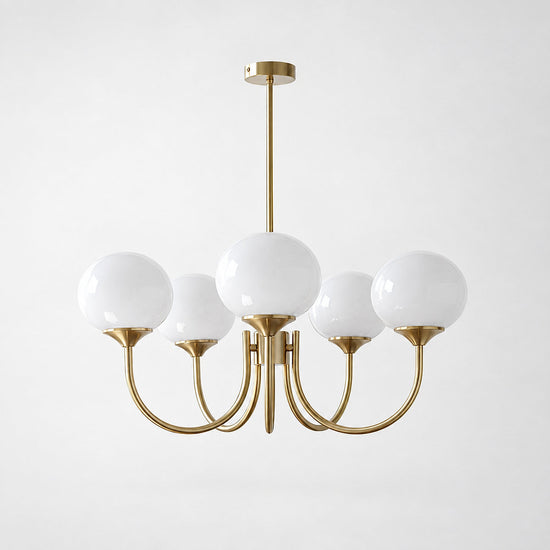 Hand-Sprayed Glass Multi-Light Chandelier