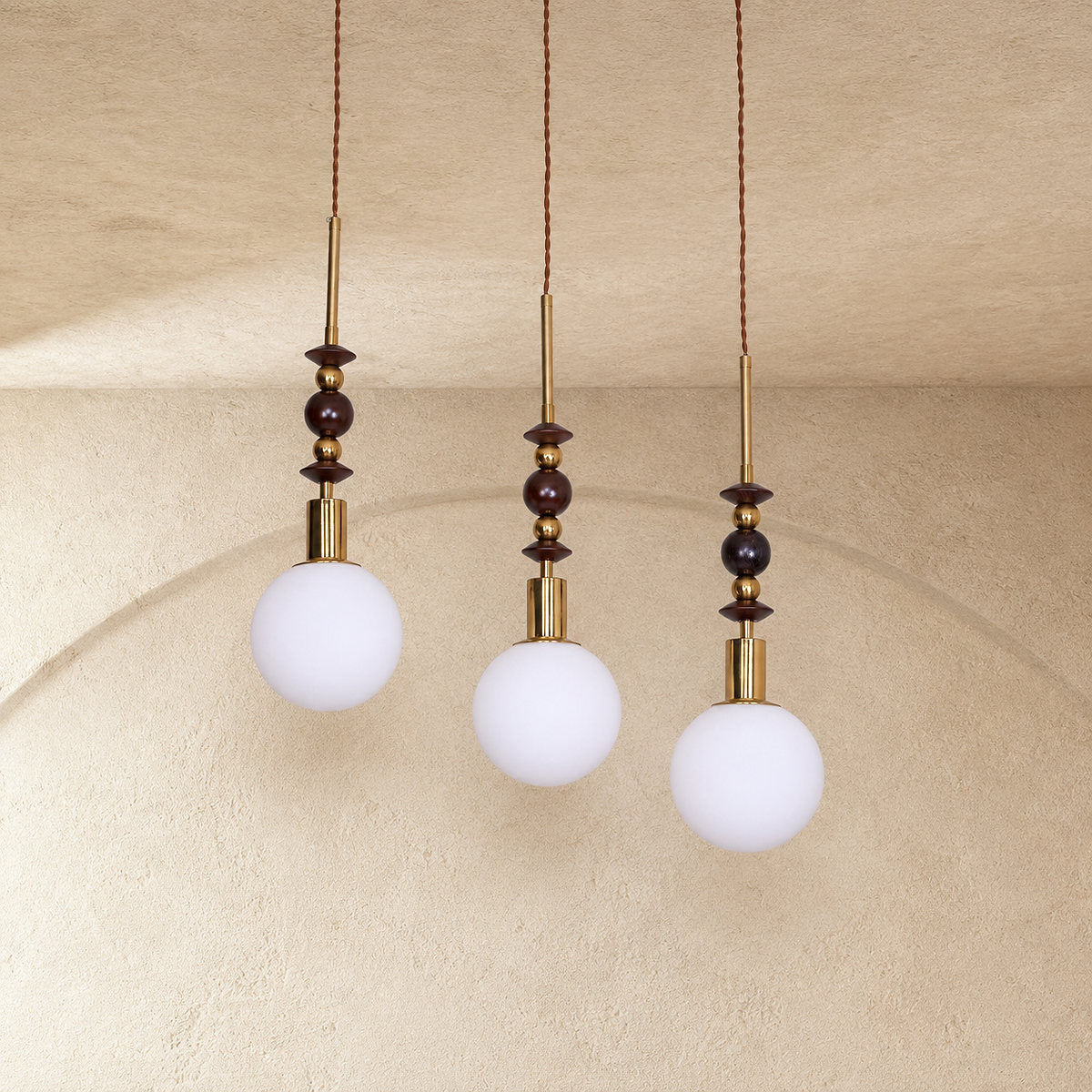 Artisan Wood and Glass Pendant Collection for Dining Room & Living Room