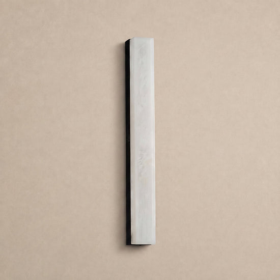 Emerson Alabaster Wall Lamp, 2.4-Inch x H 23.6-Inch, Brass & White, Triac Warm Dimming for Living Room & Dining Room