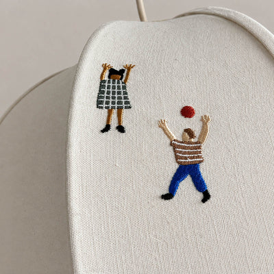 Playful Stitched Fabric Ceiling Pendant Light