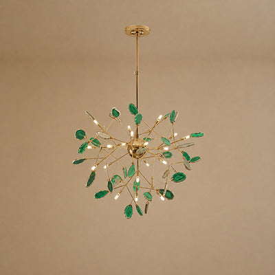 Rose Gold Chandelier with Natural Stone Slices