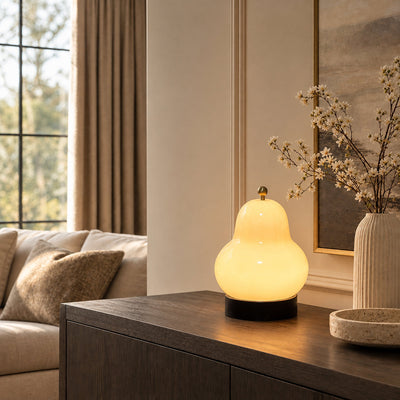 Rechargeable Three-Color Glass Table Lamp