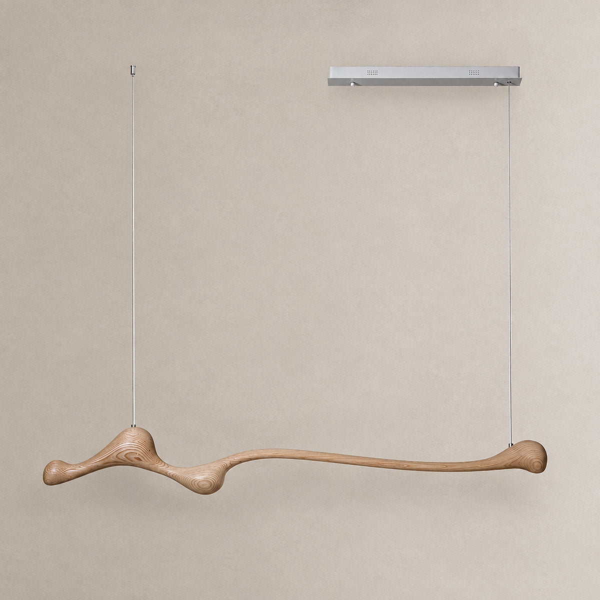Sculpted Ash Wood Organic Branch Pendant Light