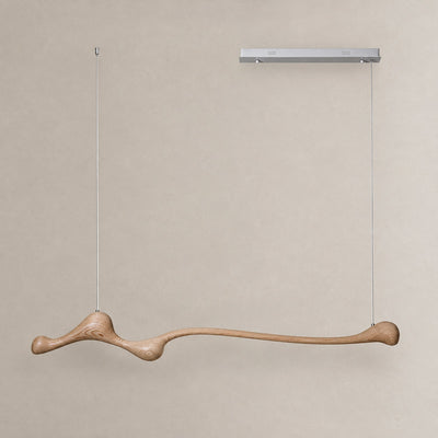 Sculpted Ash Wood Organic Branch Pendant Light