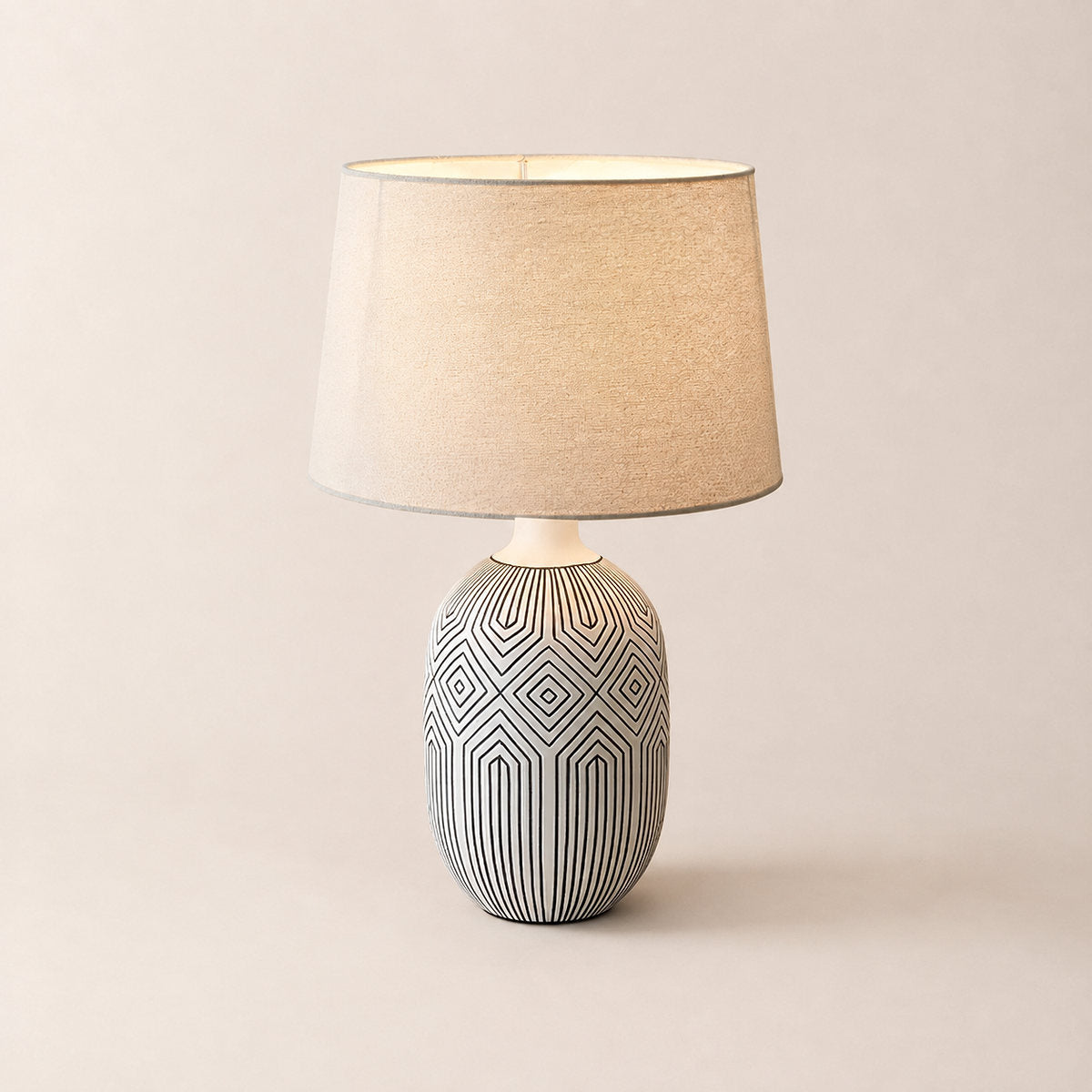 Tricolordeer Geometric Ceramic Accent Table Lamp