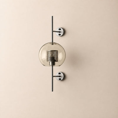 Chiswick Glass Wall Lamp, 5.1~9.8-Inch x H 21.6~30.7-Inch, Copper plating for Living Room & Dining Room