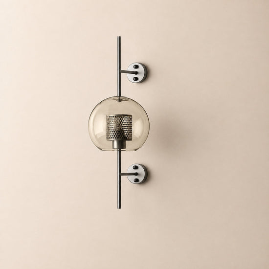 Chiswick Glass Wall Lamp, 5.1~9.8-Inch x H 21.6~30.7-Inch, Copper plating for Living Room & Dining Room