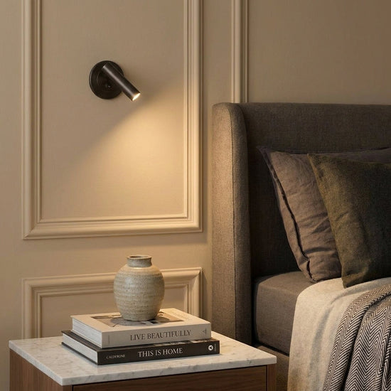 Reading Wall Lamp, 3.1-Inch x H 4.3-Inch, Brushed Bronze, Warm Light for Bedroom & Living Room