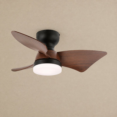 Calix 28" Ceiling Fan Light, 28-Inch x H 9.8-Inch, Model A Natural Wood Grain & White, Three-Color Light for Living Room