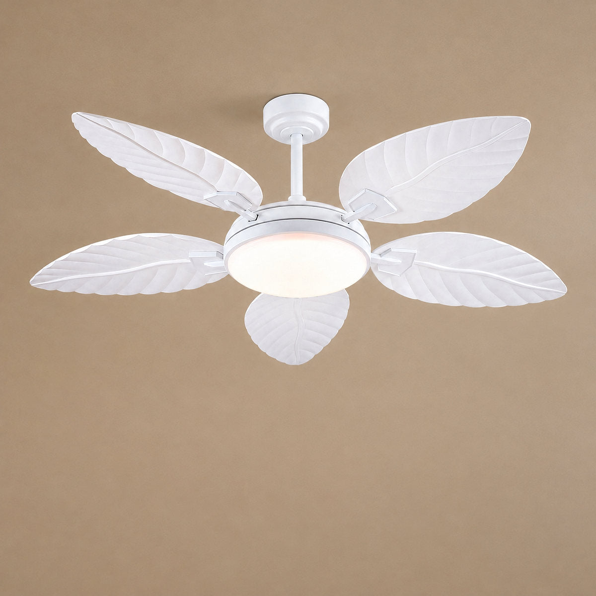 LED Ceiling Fan with Walnut Leaf Blades