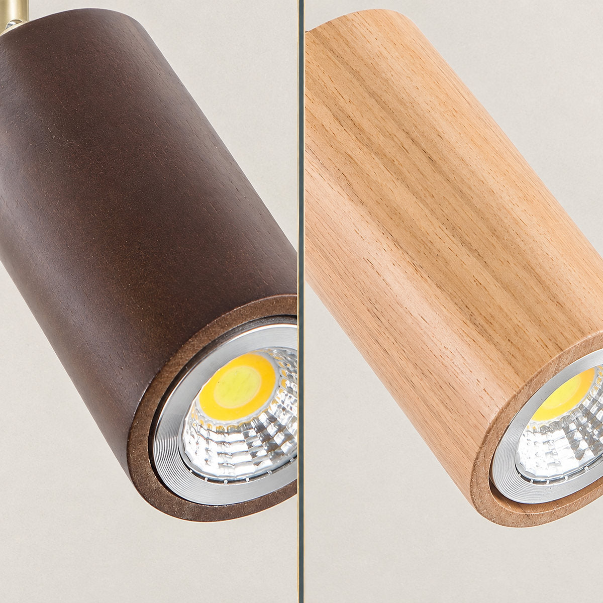 Tricolordeer Gold Brass Ceiling Light: Walnut Wood, 1–4 Heads