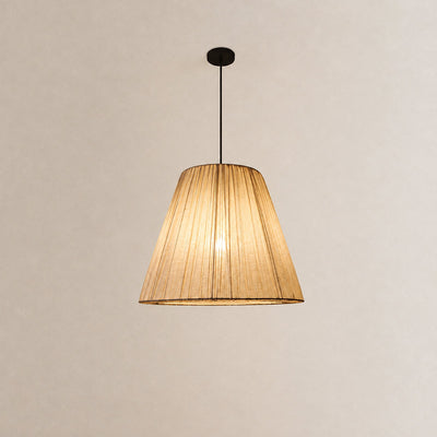 Tricolordeer Matte Black Fabric Cone Pendant Light