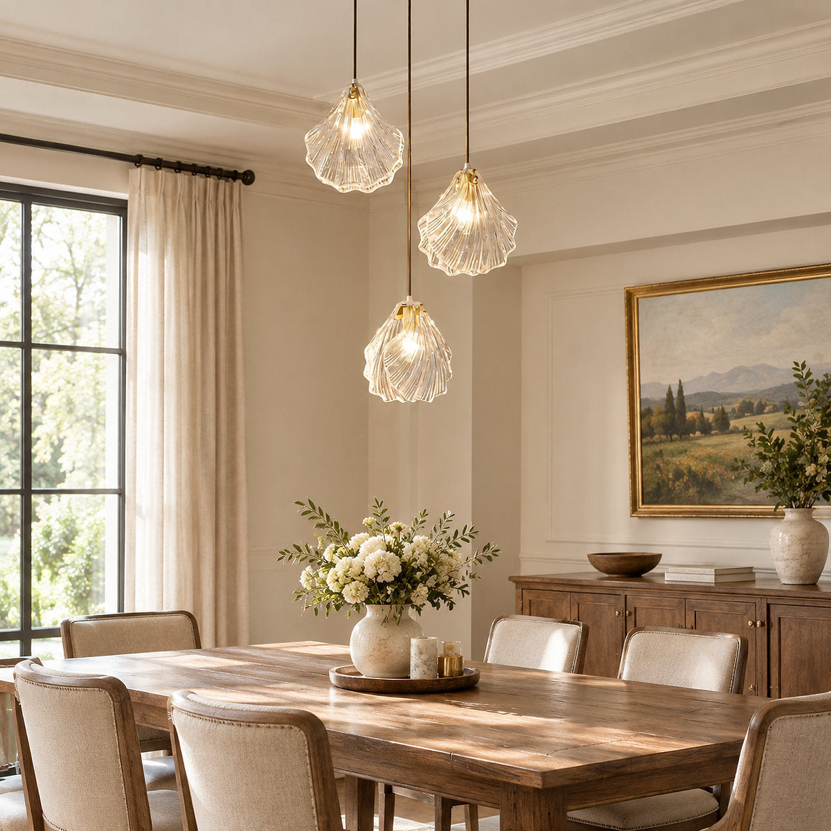 Hand-Blown Glass Swag Pendant Light