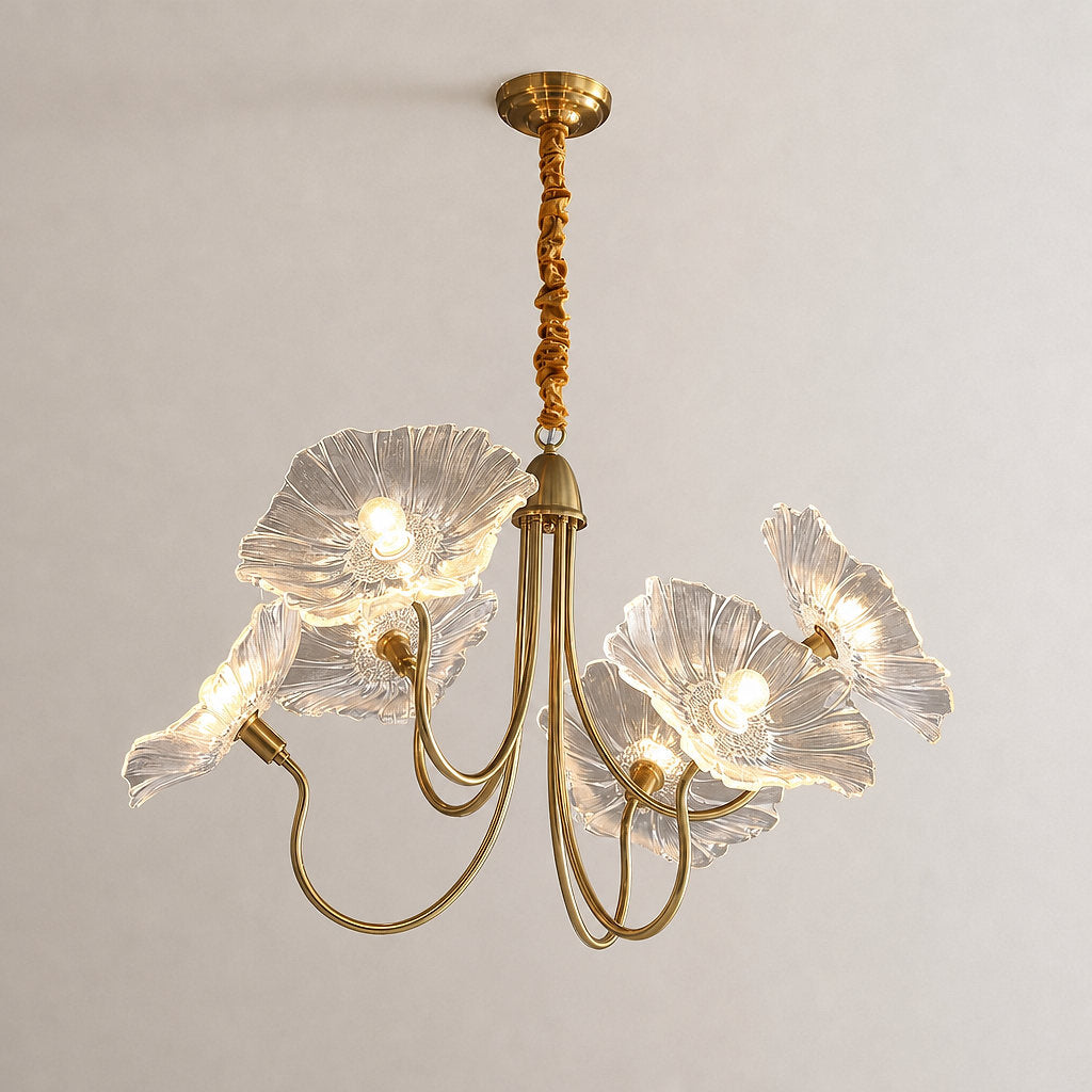 Tricolordeer Frosted Glass Gold Chandelier