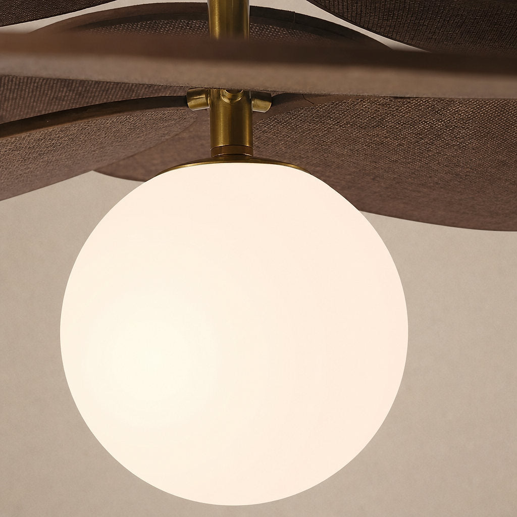 Aurelian Bloom Ceiling Fan Light, 19.7~23.6-Inch x H 11.8-Inch, Dark walnut & White for Living Room