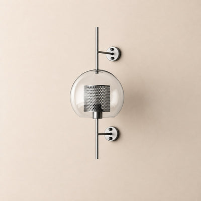 Chiswick Glass Wall Lamp, 5.1~9.8-Inch x H 21.6~30.7-Inch, Copper plating for Living Room & Dining Room