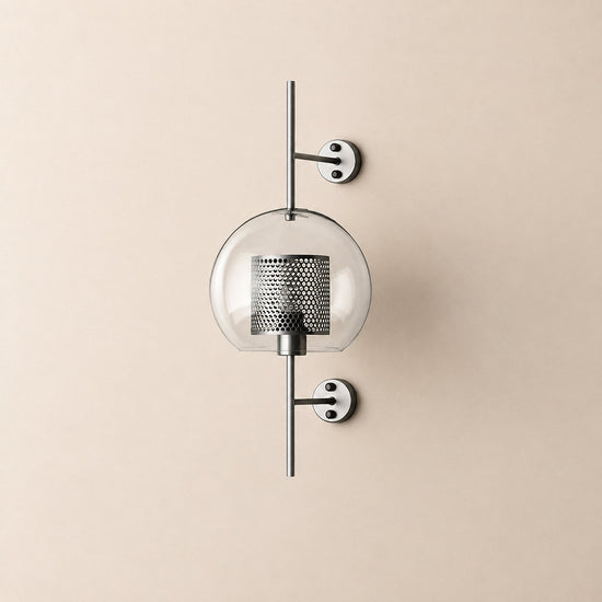 Chiswick Glass Wall Lamp, 5.1~9.8-Inch x H 21.6~30.7-Inch, Copper plating for Living Room & Dining Room