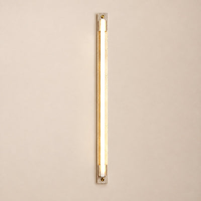Caelum Light Bar Wall Lamp, 1.9-Inch x H 23.6-Inch, Wood & Yellow Travertine, Warm Light for Living Room & Dining Room