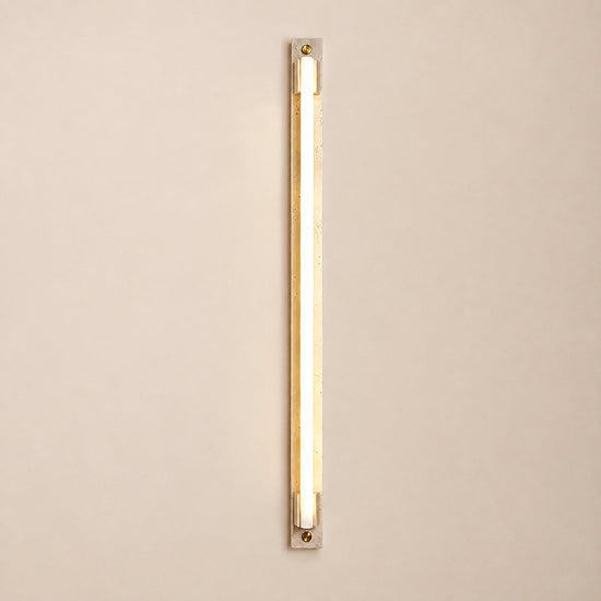 Caelum Light Bar Wall Lamp, 1.9-Inch x H 23.6-Inch, Wood & Yellow Travertine, Warm Light for Living Room & Dining Room