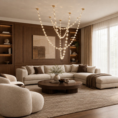 Draped Acrylic Sphere Link Chandelier