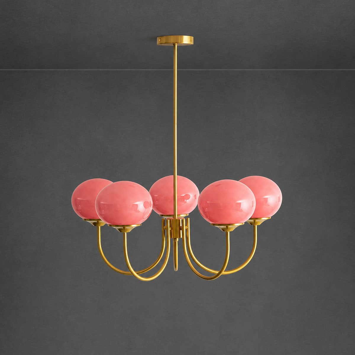 Hand-Sprayed Glass Multi-Light Chandelier