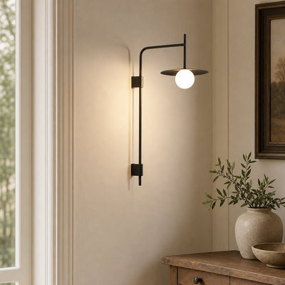 Gea Swing Arm Plug-in Wall Lamp, 9.8-Inch x H 31.5-Inch, Black, US Plug for Bedroom & Living Room