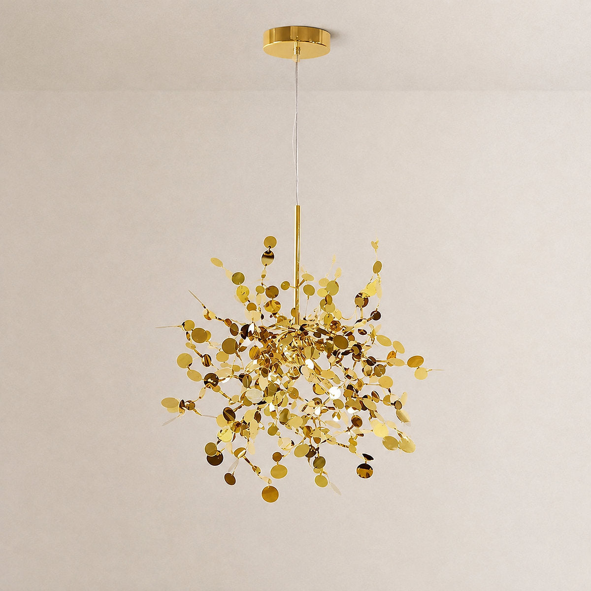 Tricolordeer Polished Disc Stainless Steel Pendant Lamp