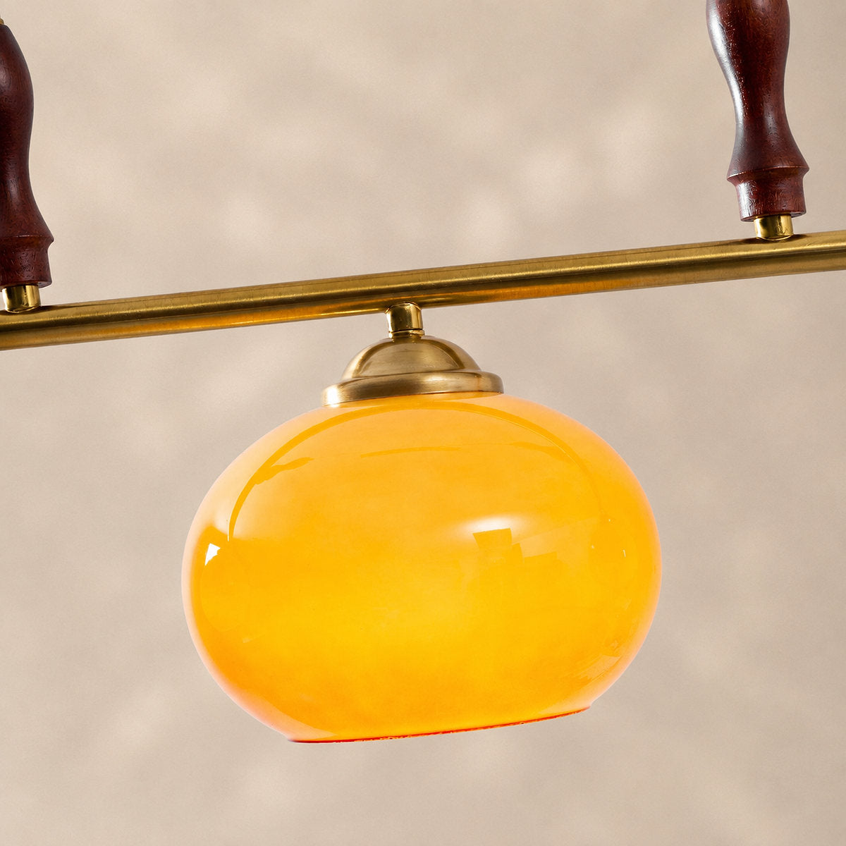 Modern Linear Multi-Head Glass Pendant Light for Dining Room & Living Room