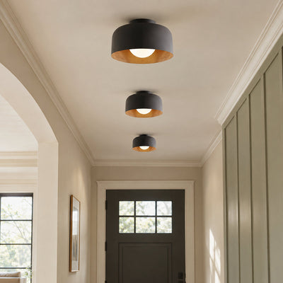 Lumosphere Ceiling Light, 8.7-Inch x H 5.1-Inch, Black & Walnut Grain Hydrographics for Living Room
