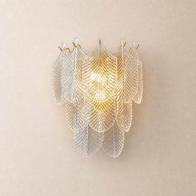 Tricolordeer Clear Glass and Brass Wall Sconce