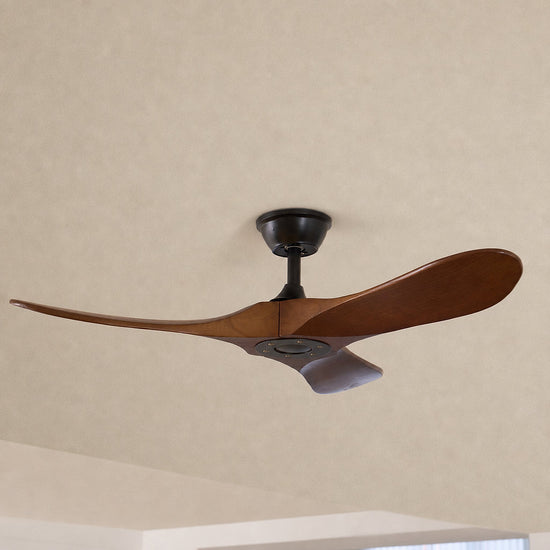 Aero Breeze Ceiling Fan Light, 42~52-Inch x H 13.8-Inch, Walnut Wood & Black for Living Room