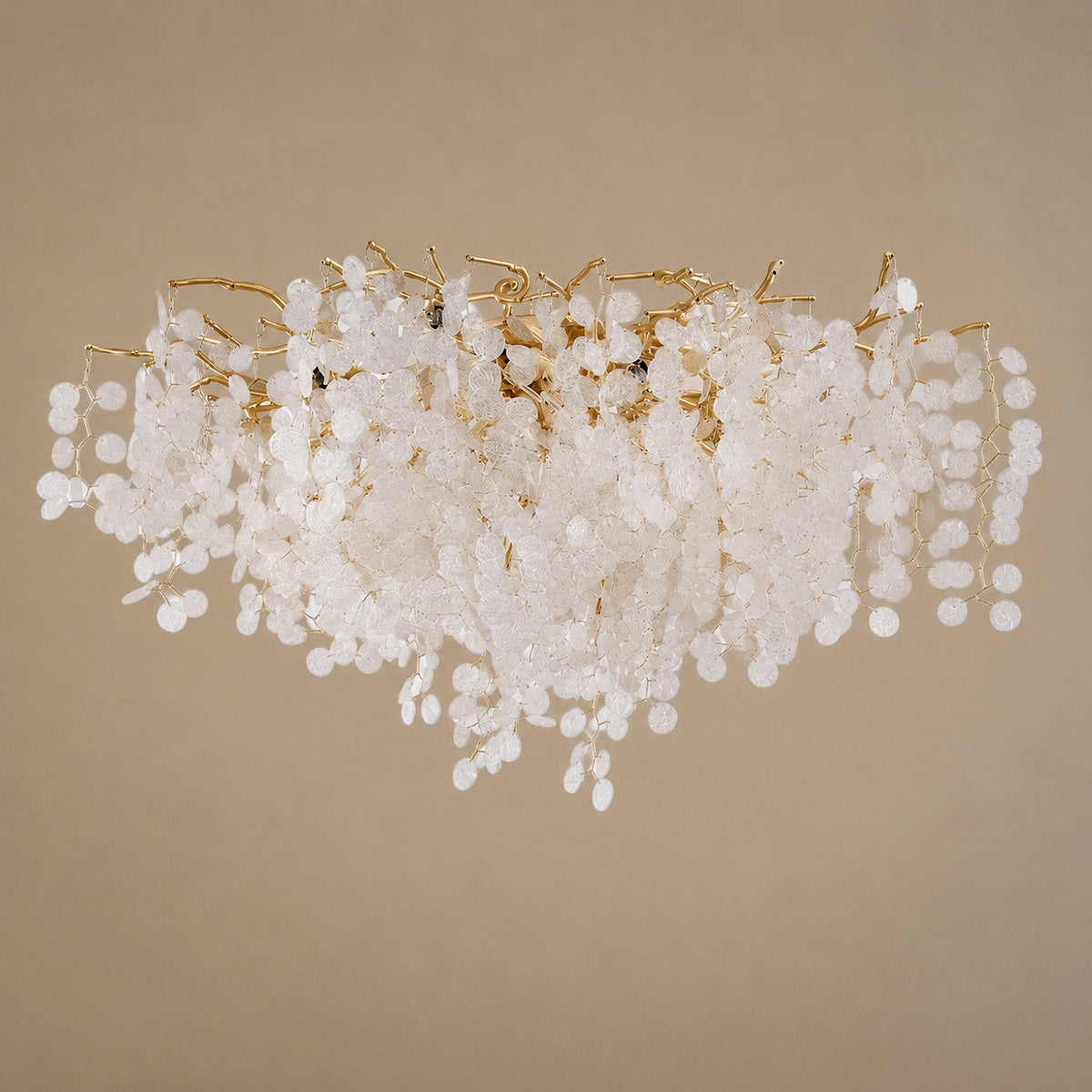 Frosted Glass Disc Branch Ceiling Lamp