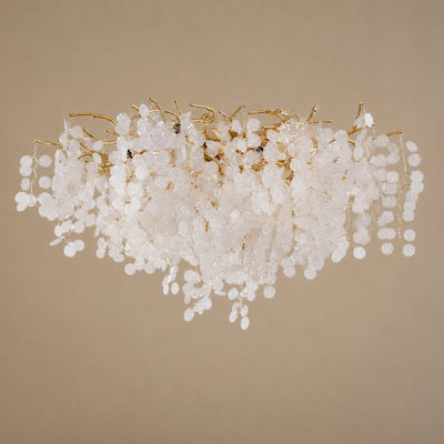 Frosted Glass Disc Branch Ceiling Lamp