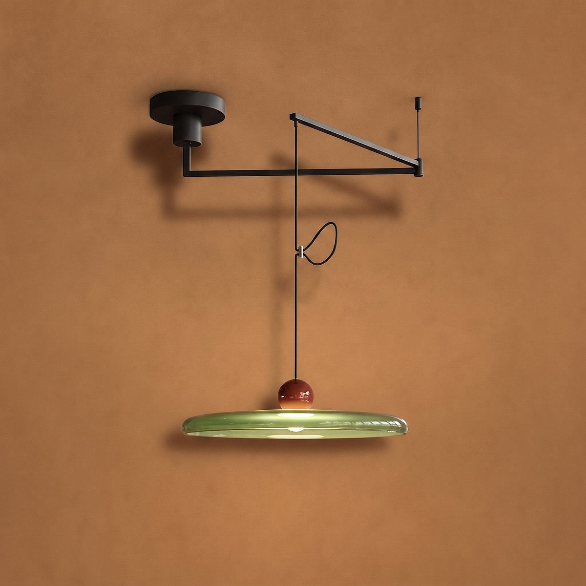 Lola Swing Pendant Light,Red & Green, Triac Warm Dimming for Dining Room & Living Room