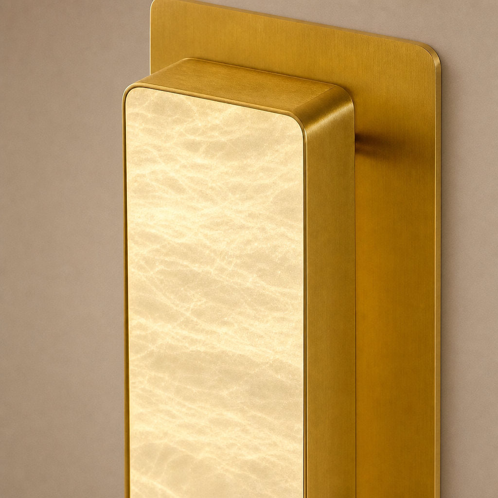 Tricolordeer Rectangular Brass Alabaster Sconces (Set of 2)