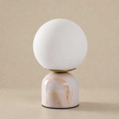 Tricolordeer Globe Glass & Marble Table Lamp