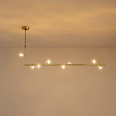 Geometric Linear Glass Sphere Chandelier