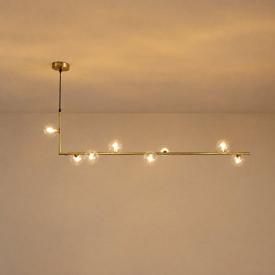 Geometric Linear Glass Sphere Chandelier