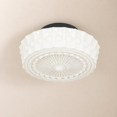 Charles Edwards Ceiling Light, 14.2~17.7-Inch x H 7.1~7.5-Inch, Black & Beige for Living Room