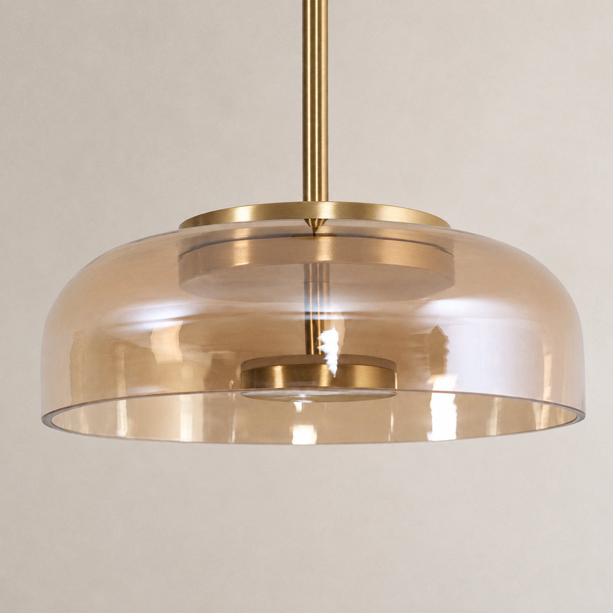 Tricolordeer Nordic Modern Round Brass Glass Pendant Light