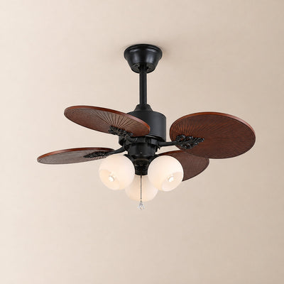 Tricolordeer Island Wooden Ceiling Fan Light