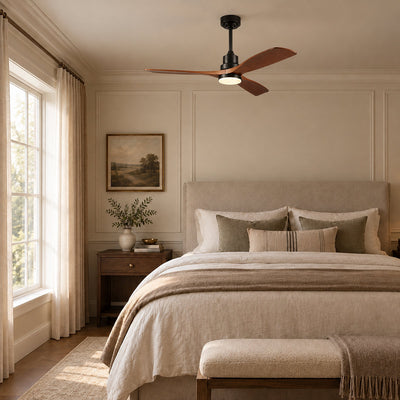 Tricolordeer Contemporary Integrated LED Wood Blade Ceiling Fan